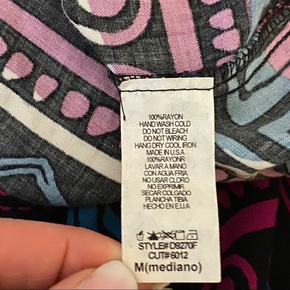 Buttons geometric black blue magenta dress tunic - Picture 5 of 8